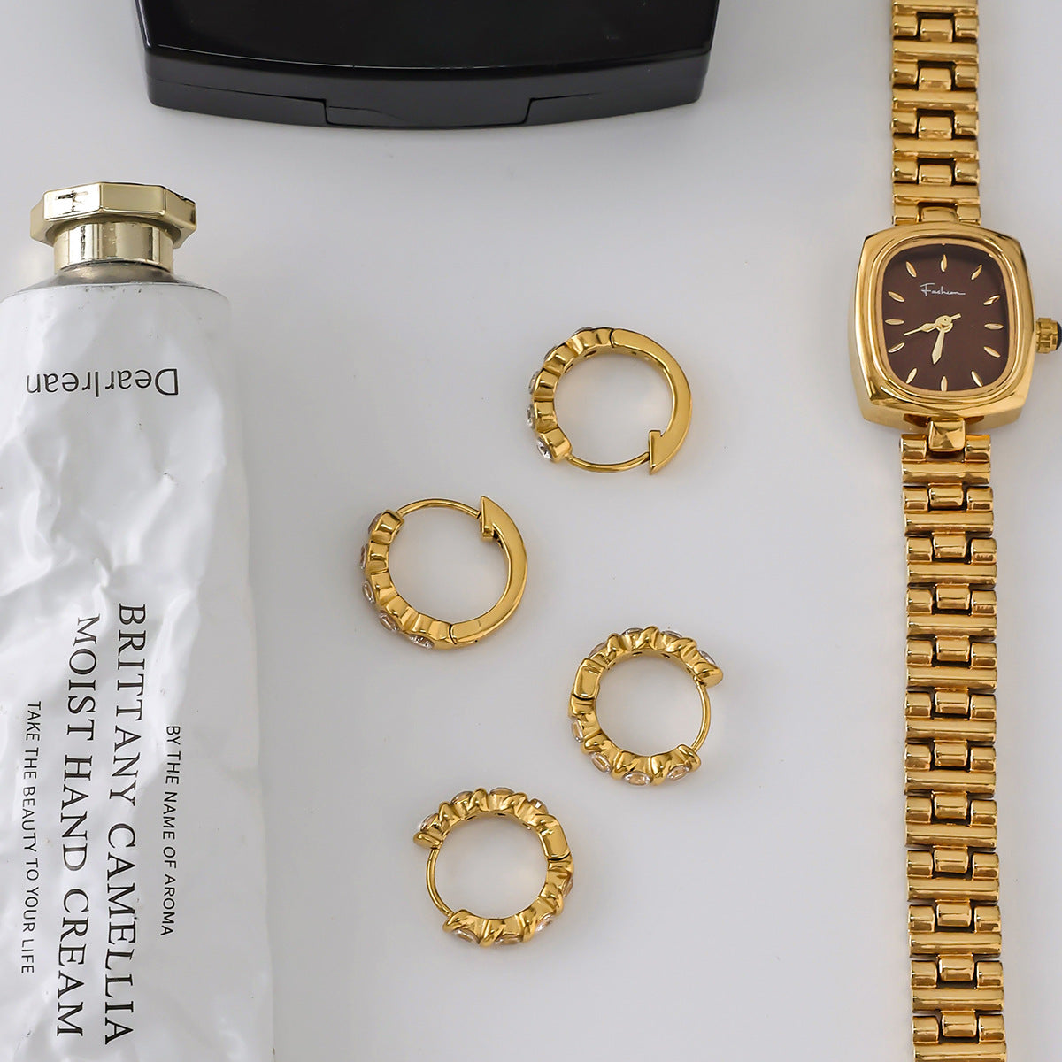 B廠 歐美款 鋯石鈦鋼 鈦鋼鍍18K金耳環 批發 折扣@洽客服 25.10.W5「JDE0306075 JDE0306077」