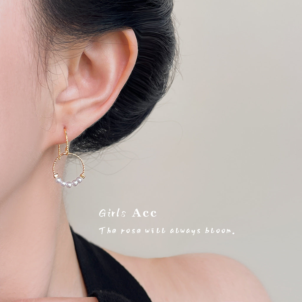 A廠 日韓款 小香風環珍珠銀針耳環 批發 折扣@洽客服 25.10.W5「6782」