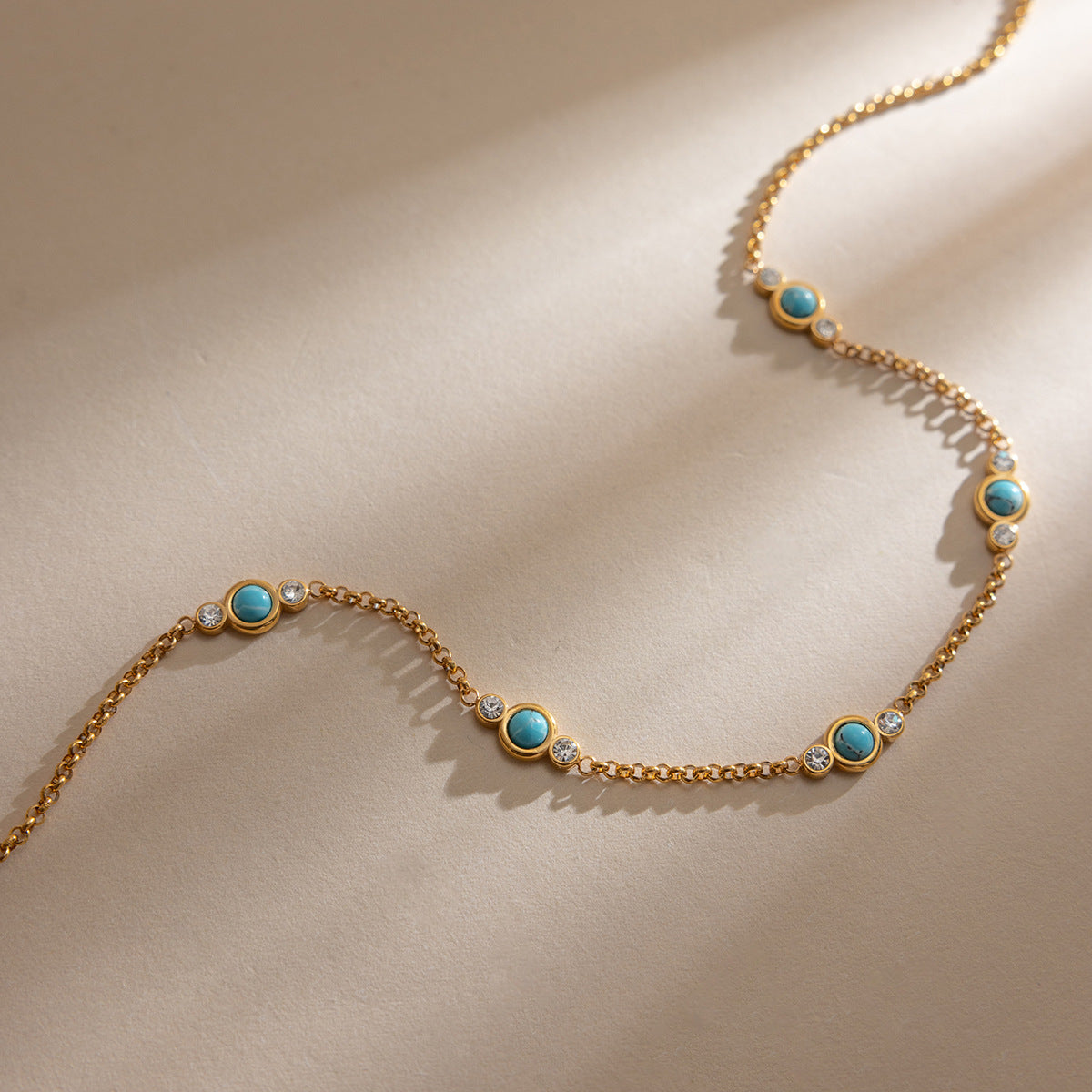 B廠 歐美款 藍松石鈦鋼鍍18K金項鍊 批發 折扣@洽客服 26.02.W3「JDN0311112」