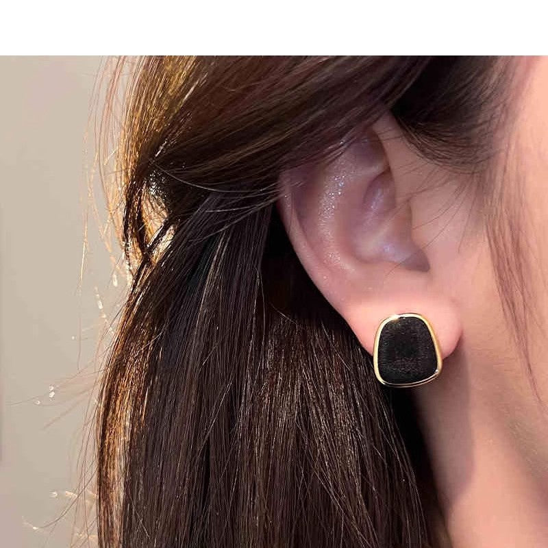 A2廠 日韓款植絨幾何圓方銀針耳環 批發 折扣@洽客服 25.11.W4「WE4952」