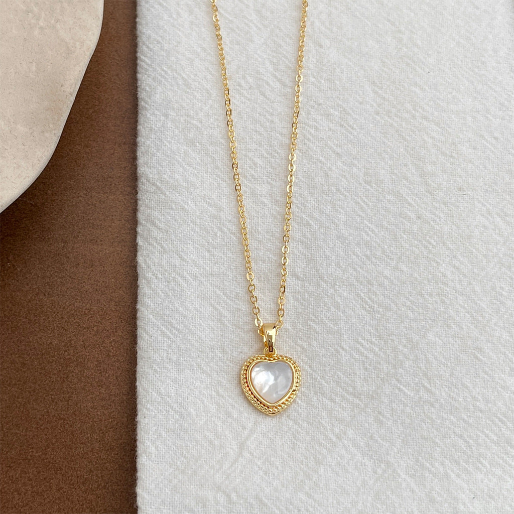 A2廠 日韓款愛心天然貝殼銅鍍18K項鍊 批發 折扣@洽客服 25.12.W1「4583」