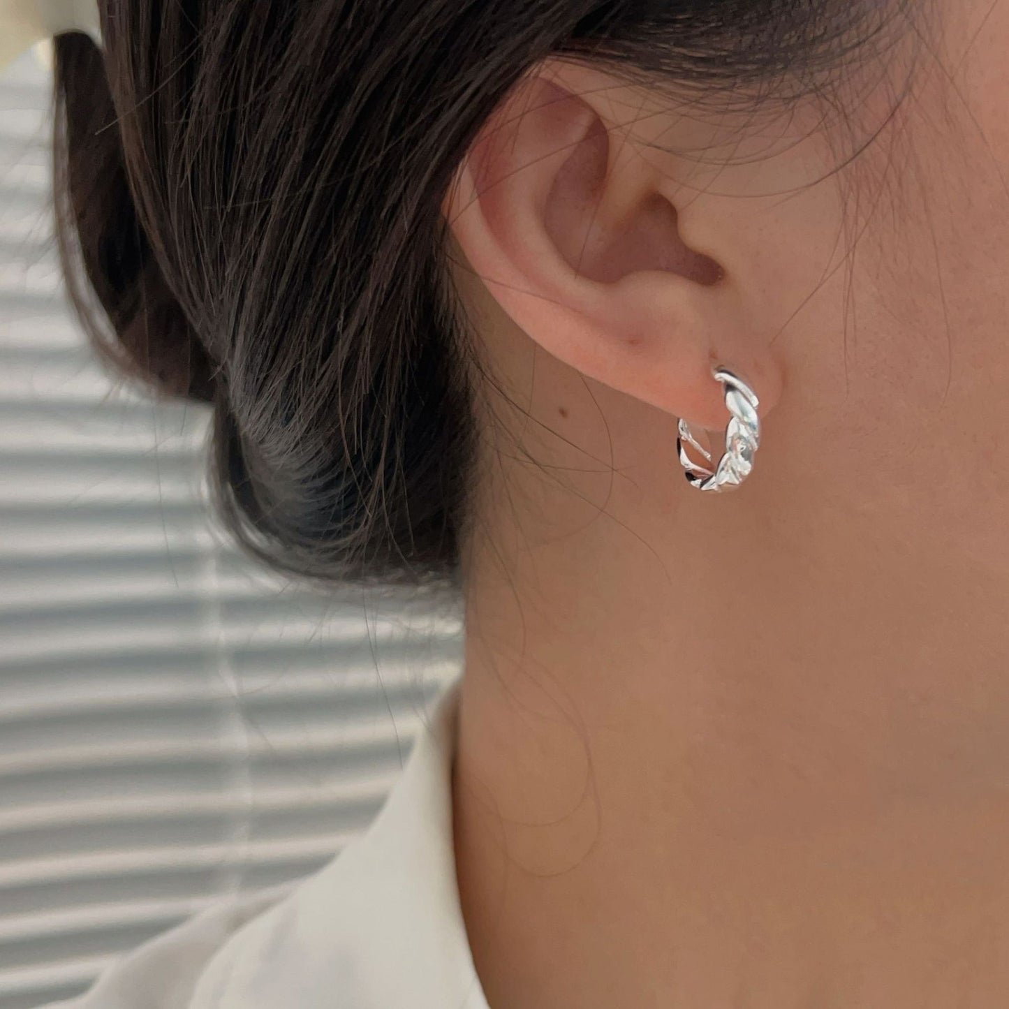 C3廠 韓版重工菱格S925純銀耳環 批發 折扣@洽客服 25/11.W4「HES022-1」