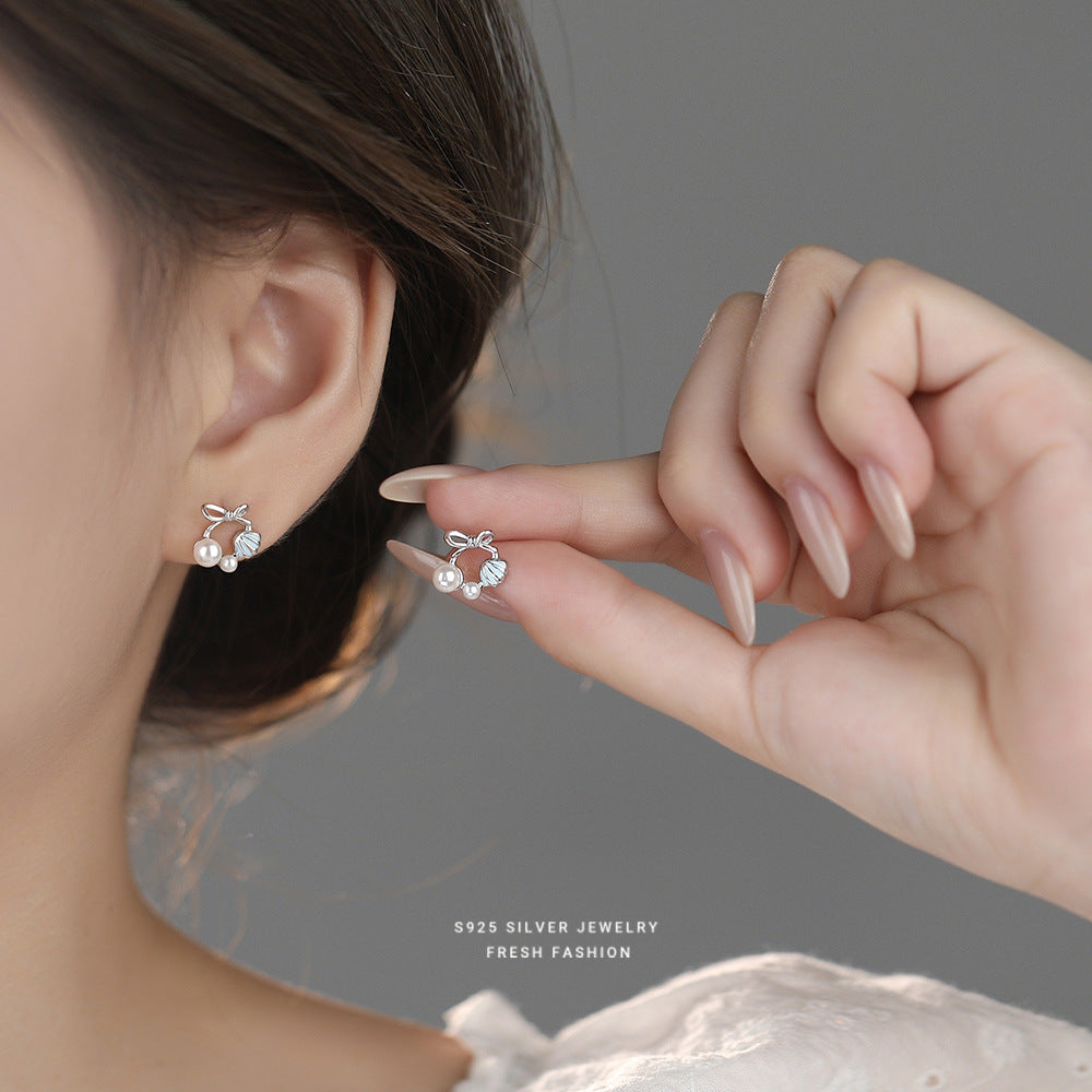 C廠 韓國韓版蝴蝶結珍珠S925純銀耳環 批發 折扣@洽客服 25.12.W4「E5966」