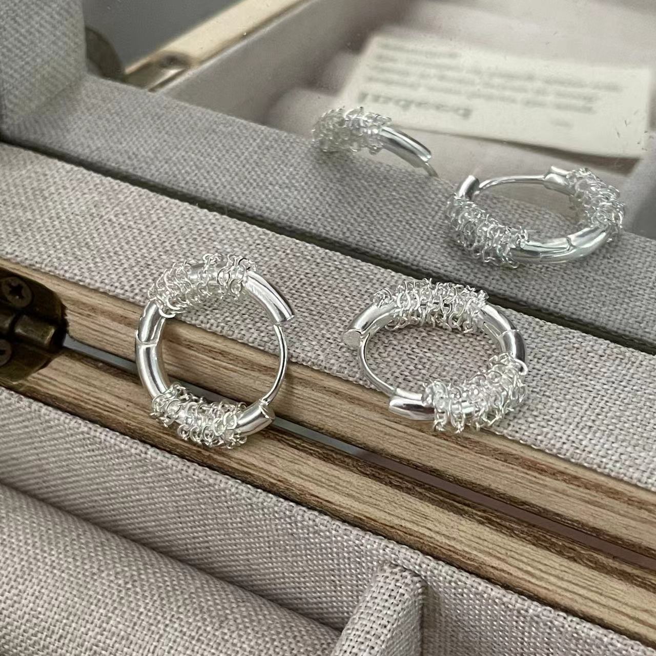 C2廠 韓國韓版復古編織S925純銀耳環 批發 折扣@洽客服 25.11.W3「SE2506」