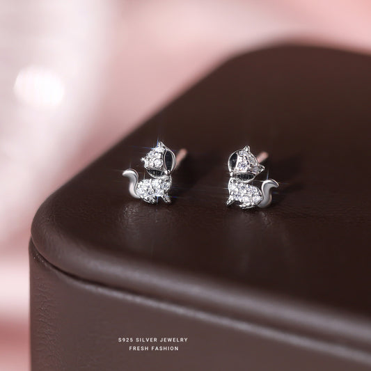 C廠 韓國韓版甜酷風狐狸S925純銀耳環 批發 折扣@洽客服 25.12.W1「E5843」