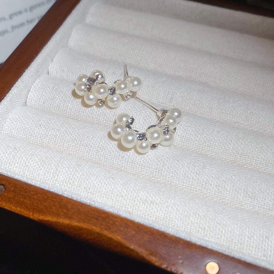 A2廠 韓國韓版鑲鑽珍珠水滴銀針耳環 批發 折扣@洽客服 25.10.W5「HE28815」