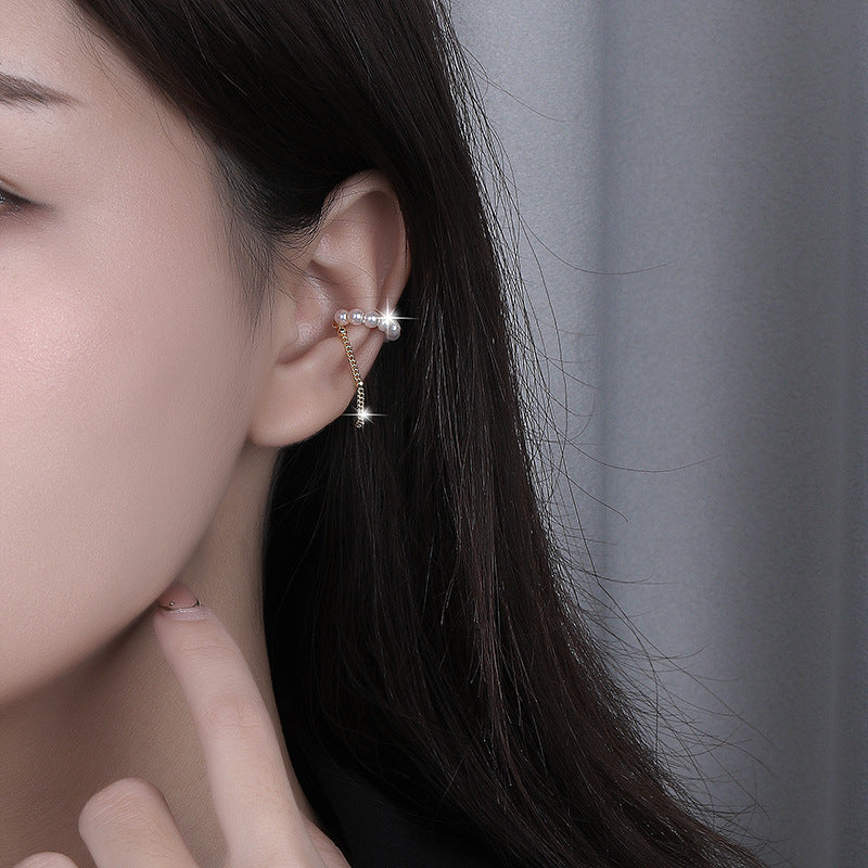 C廠 韓國韓版貝珠S925純銀耳骨夾耳環批發 折扣@洽客服 26.03.W2「E2702」