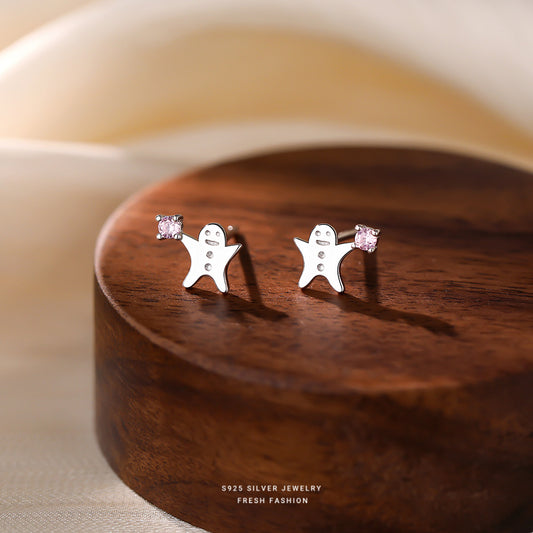 C廠 韓國韓版可愛小人S925純銀耳環 批發 折扣@洽客服 25.12.W4「E5970」