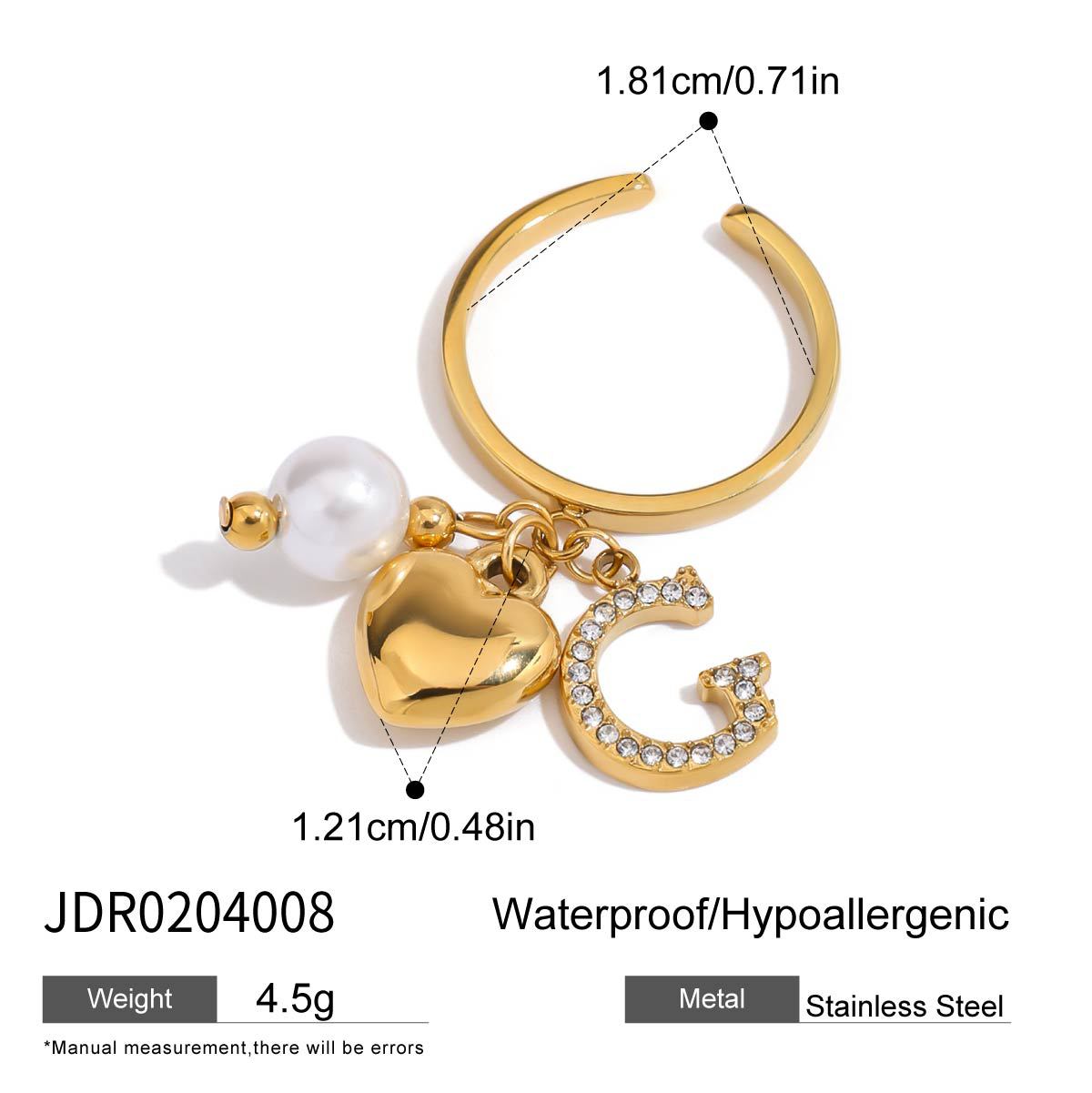 B廠 歐美款 愛心厚金電鍍開口 鈦鋼鍍18K金戒指 批發 折扣@洽客服 25.10.W5「JDR0108012」