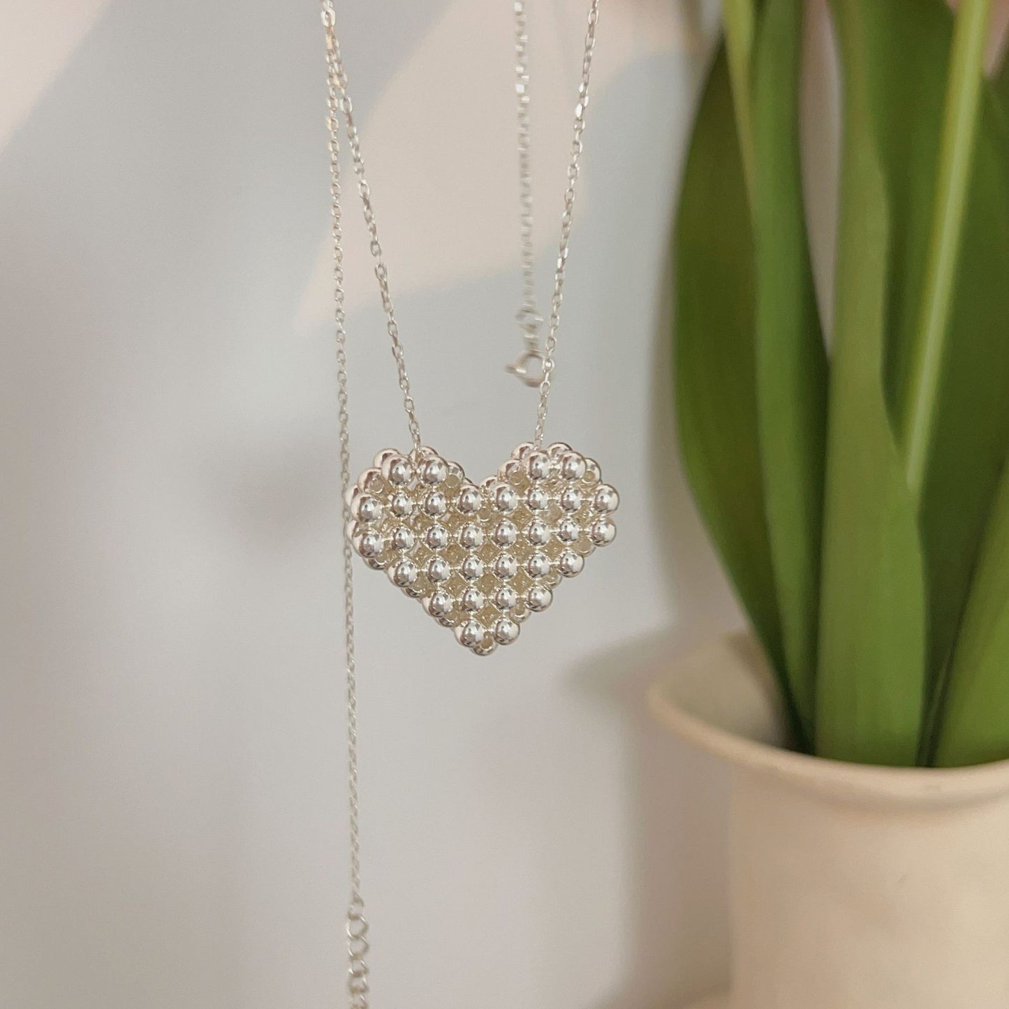 C3廠 韓版重工編製愛心S925純銀項鍊 批發 折扣@洽客服 25/11.W4「HXL365」