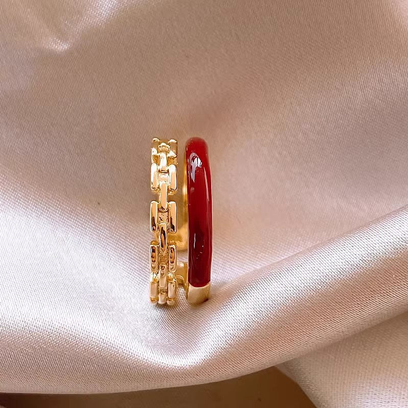 A2廠 韓國韓版滴油雙層電鍍真金開口戒指 批發 折扣@洽客服 26.01.W1「WR609」