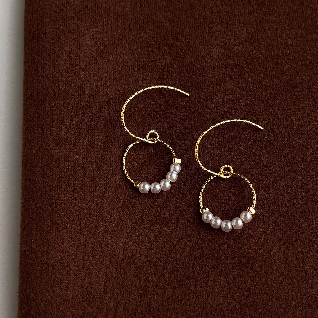 A廠 日韓款 小香風環珍珠銀針耳環 批發 折扣@洽客服 25.10.W5「6782」