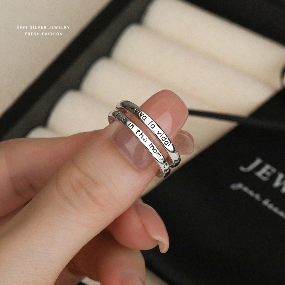 C廠 韓國韓版人生萬歲字母情侶S999純銀戒指 批發 折扣@洽客服 25.11.W3「K2418 K2419」