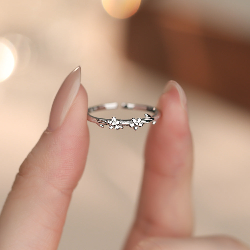 C廠 S999足銀｜韓國韓版浪漫小花戒指 26.02.W1「K2491」