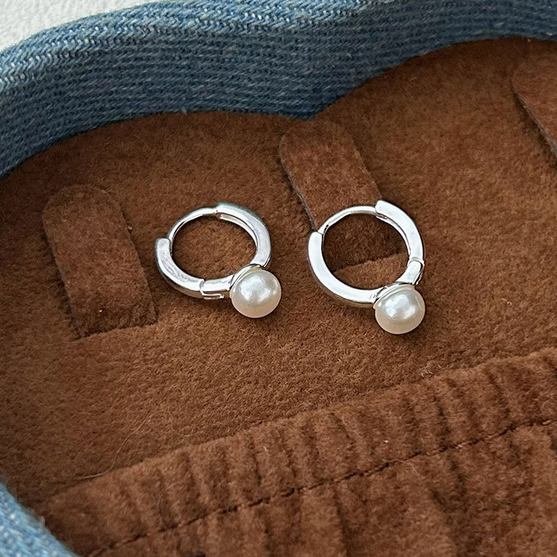 C3廠 韓國韓版極簡幾何珍珠S925純銀耳環 批發 折扣@洽客服 25.12.W2「ES183」