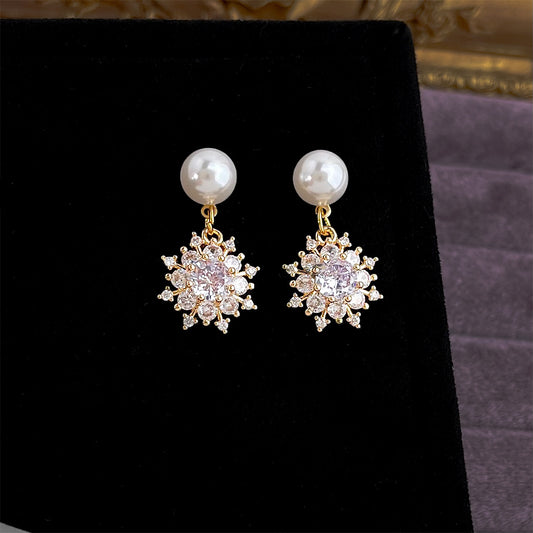 A廠 日韓款 立體雪花鋯石銀針耳環 批發 折扣@洽客服 26.03.W1「7078」