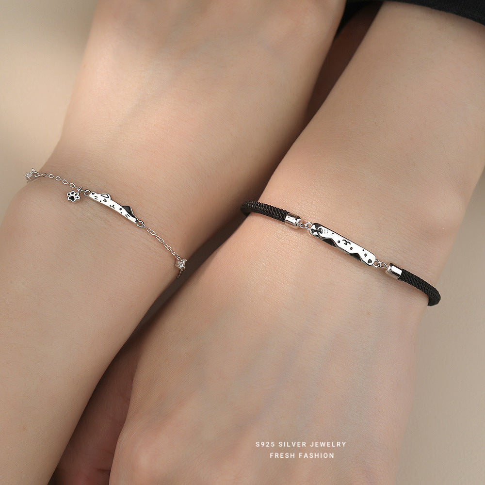 C廠  S925純銀｜ 貓狗日記情侶款手鍊 批發 折扣@洽客服 26.01.W2「L1287、L1288」