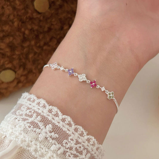 C3廠 韓國韓版S925純銀｜鑲嵌四葉草手鍊 批發 折扣@洽客服 26.02.W3「sl052」