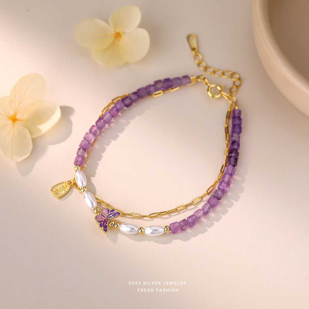 C廠 韓國韓版天然紫水晶S925純銀手鍊 批發 折扣@洽客服 25.11.W3「L1198」