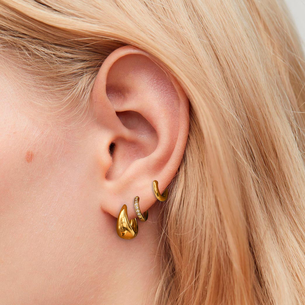 B廠 歐美款【超值三對/組】GRACE 鈦鋼鍍18K金耳環批發 折扣@洽客服 26.03.W4 「JDE2409025」