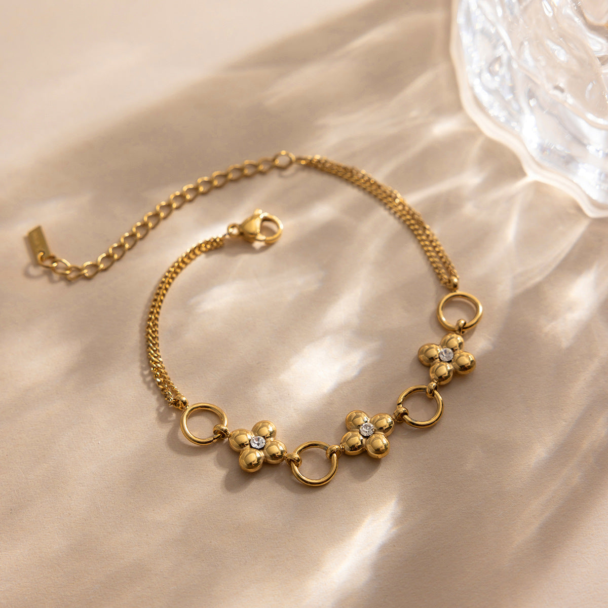 B廠 歐美款 四葉草鈦鋼鍍18K金手鍊 批發 折扣@洽客服 26.03.W1「JDB0210004」