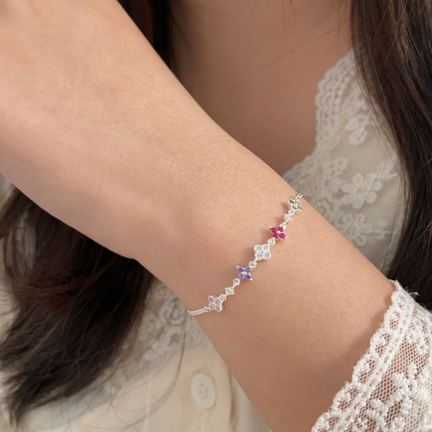 C3廠 韓國韓版S925純銀｜鑲嵌四葉草手鍊 批發 折扣@洽客服 26.02.W3「sl052」