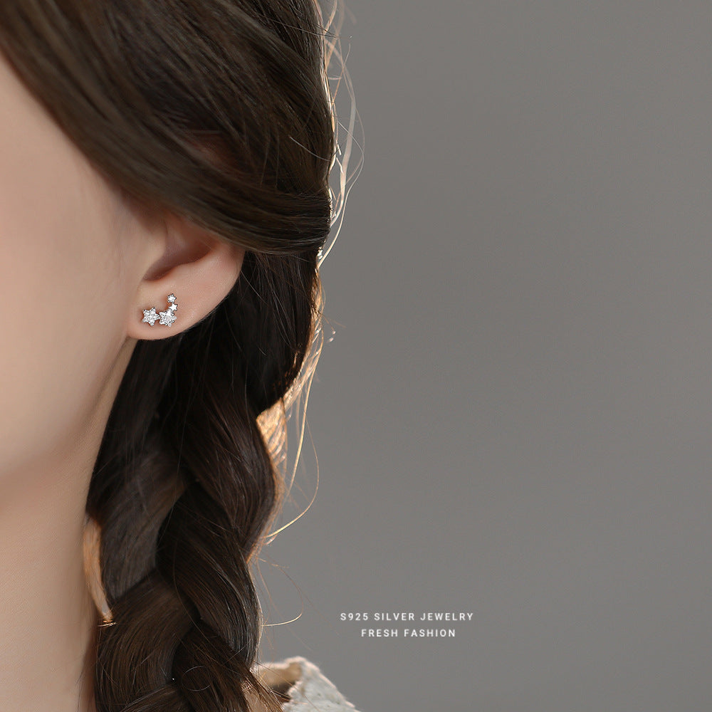 C廠 韓國韓版微笑星星S925純銀耳環 批發 折扣@洽客服 25.11.W1「E5727」