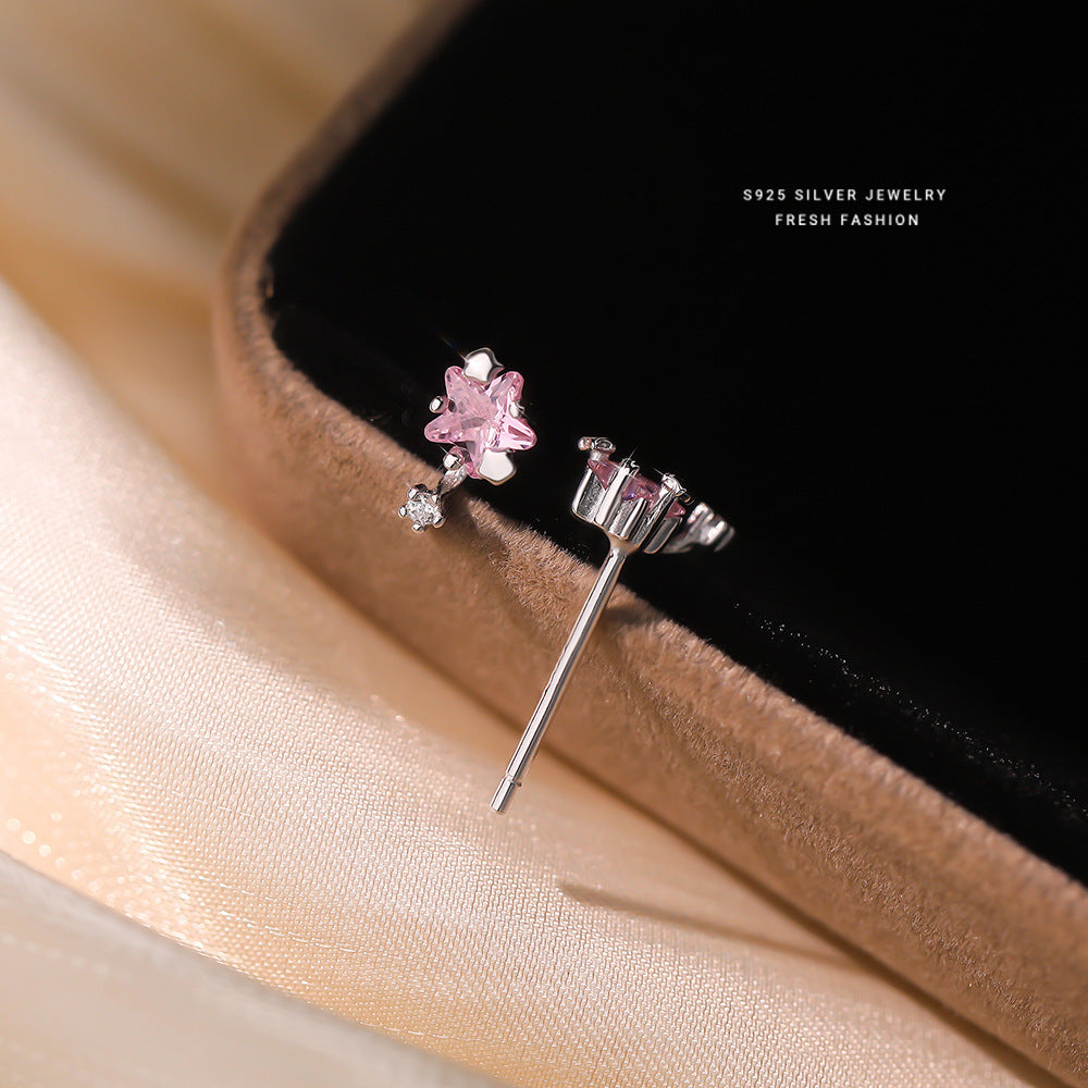 C廠 韓國韓版少女風鋯石星星S925純銀耳環 批發 折扣@洽客服 26.01.W1「E6006」