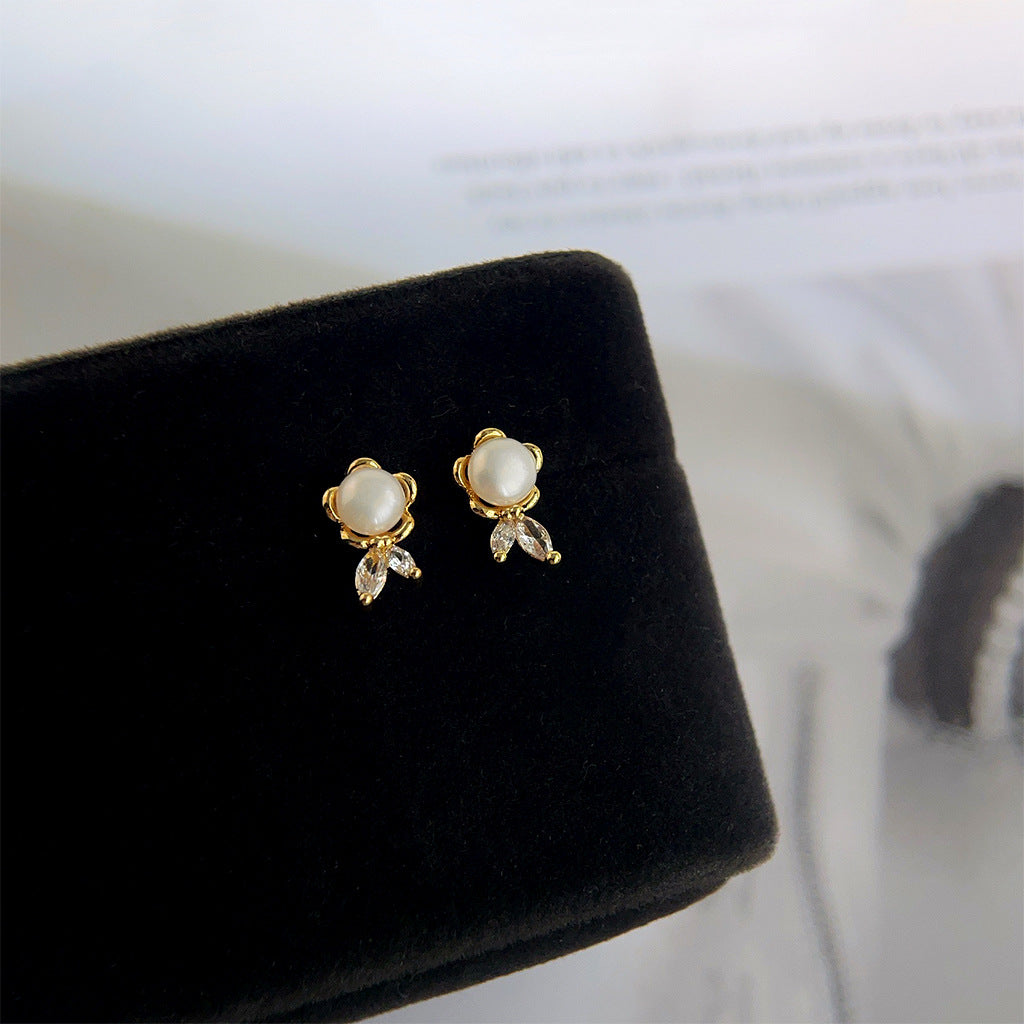 A廠 韓系淡水珍珠花朵銀針耳環 批發 折扣@洽客服 25.06.W4「4059」