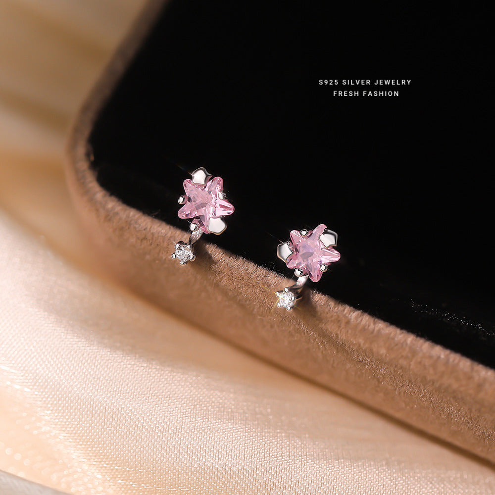 C廠 韓國韓版少女風鋯石星星S925純銀耳環 批發 折扣@洽客服 26.01.W1「E6006」