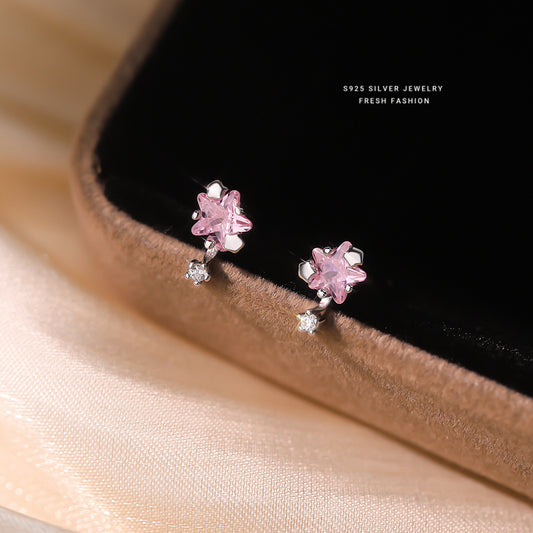 C廠 韓國韓版少女風鋯石星星S925純銀耳環 批發 折扣@洽客服 26.01.W1「E6006」