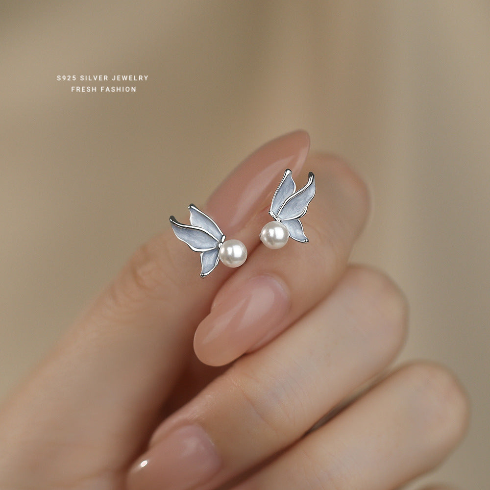 C廠 韓國韓版氣質珍珠魚尾S925純銀耳環 批發 折扣@洽客服 25.12.W4「E5920」