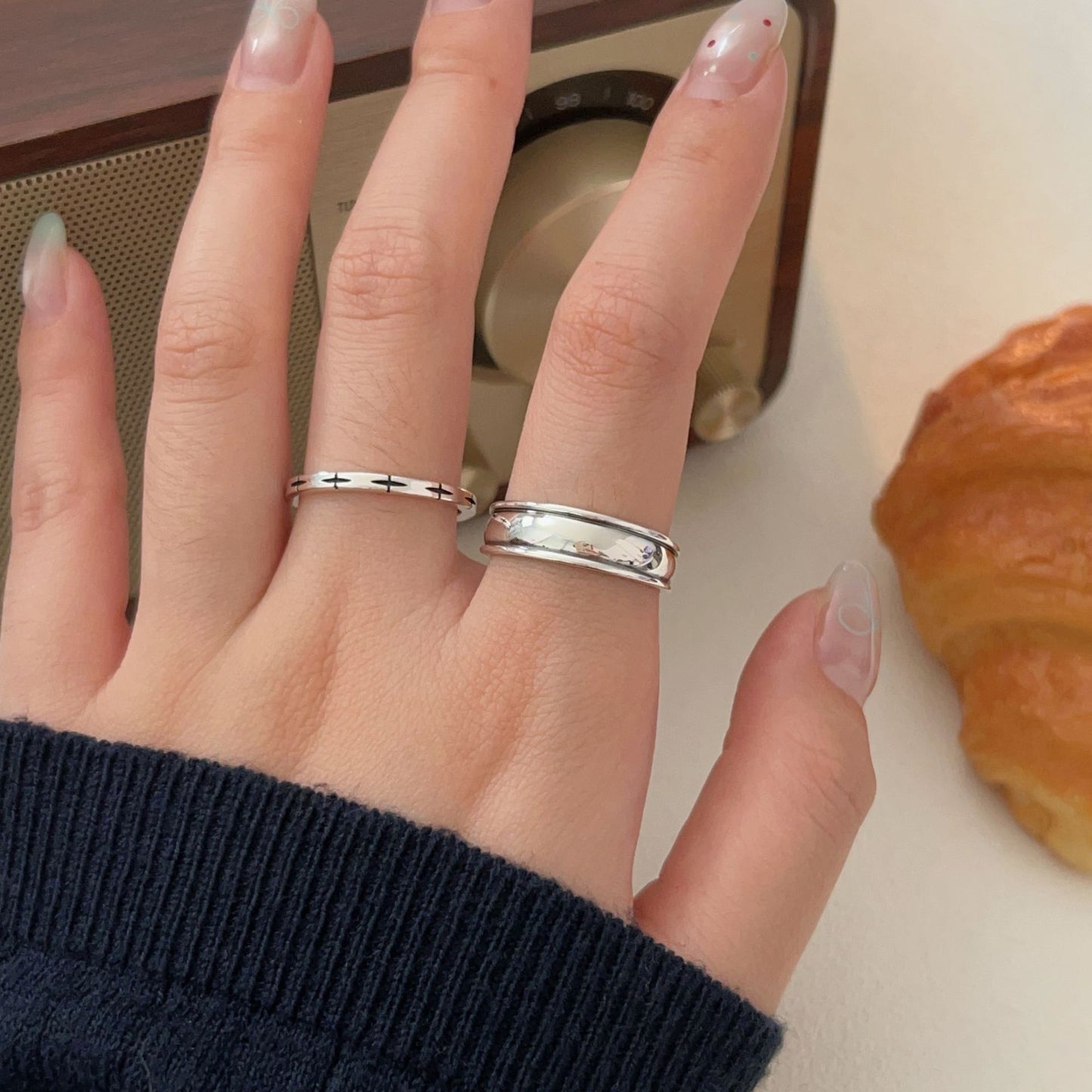 C3廠 韓國韓版幾何滿天星S925純銀戒指 批發 折扣@洽客服 25.11.W1「hjz296 hjz295」