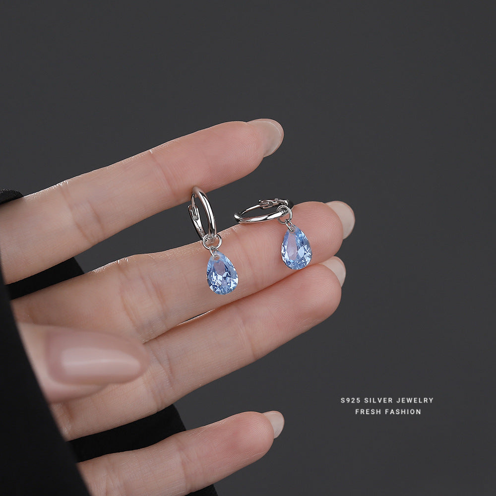 C廠 韓國韓版淺藍水滴流蘇S925純銀耳環 批發 折扣@洽客服 25.12.W4「E5928」