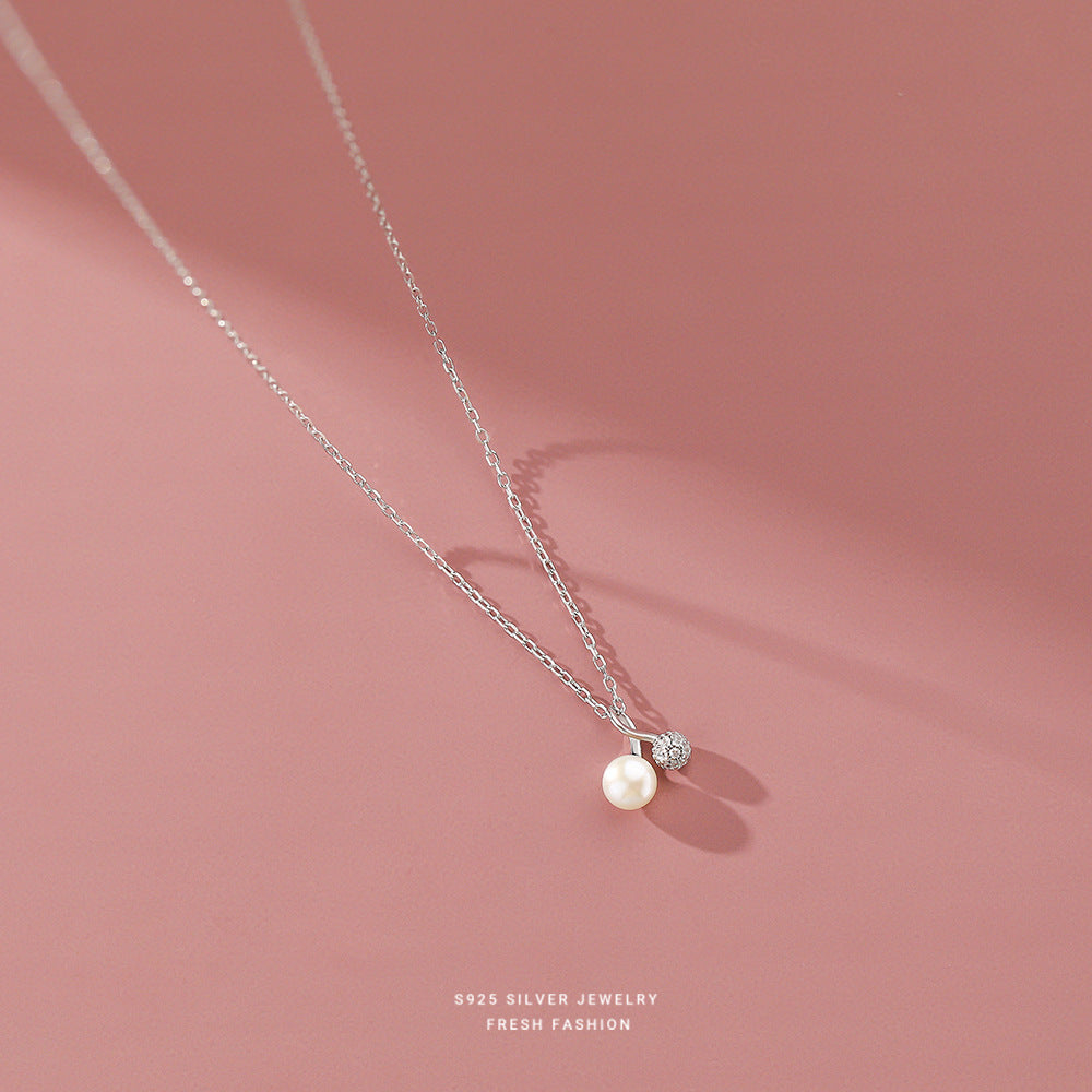 C廠 韓國韓版櫻桃淡水珍珠S925純銀項鍊批發 折扣@洽客服 26.03.W3「A2708」