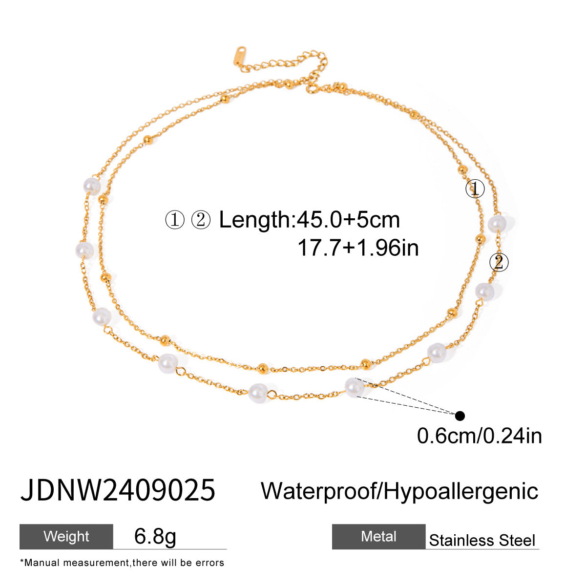 D廠 歐美款 JENNER 鈦鋼鍍18K金手鍊「JDBW2409011+JDNW2409025」24.12.W1 批發折扣@洽客服