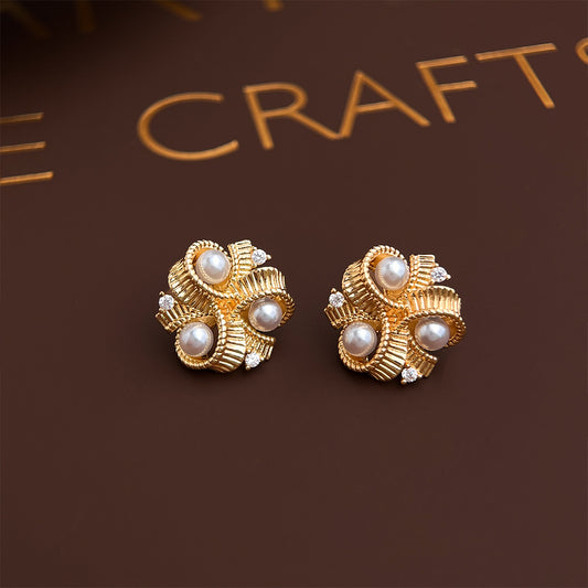 A廠 日韓款文藝復古鋯石珍珠耳環 批發 折扣@洽客服 26.01.W1「3019」