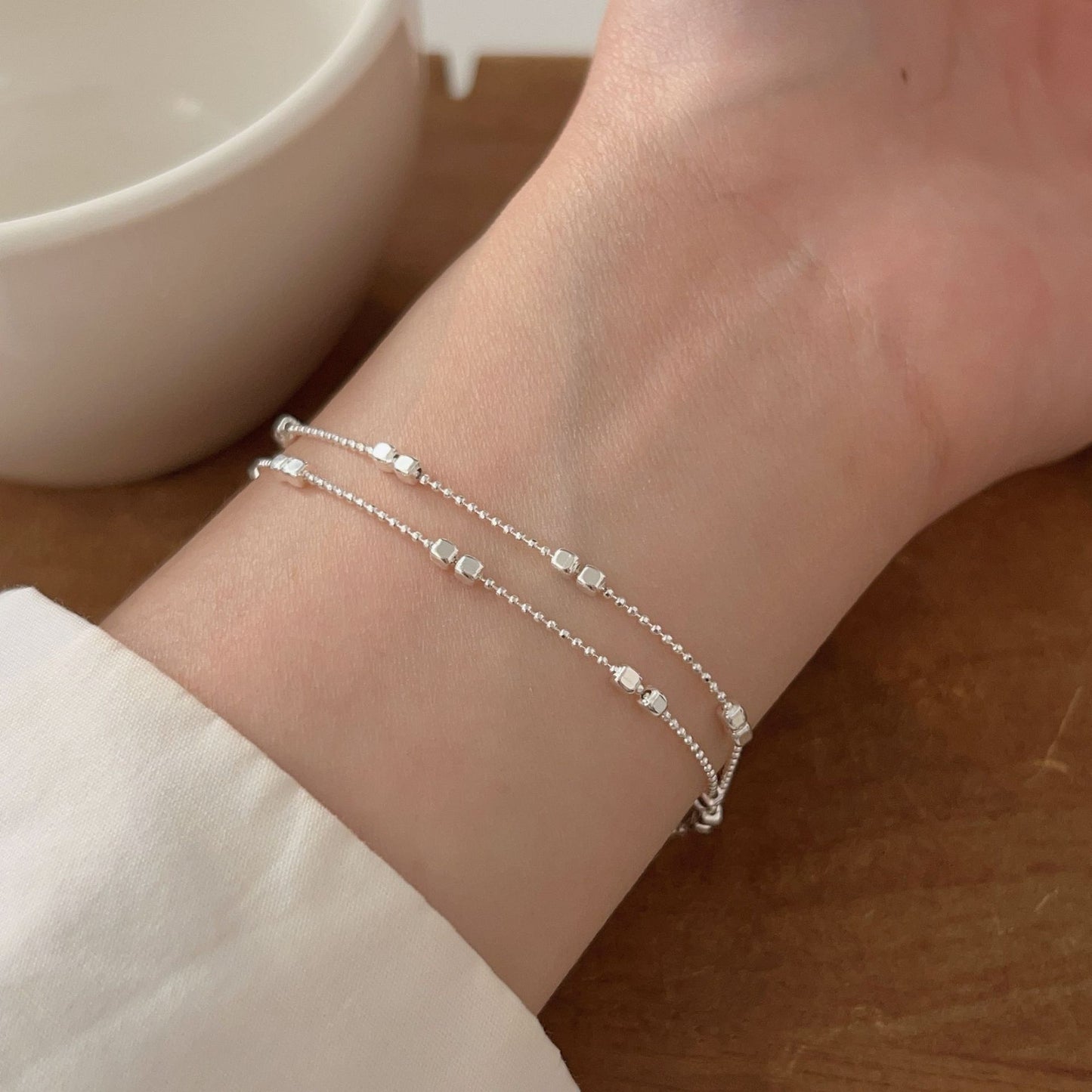 C3廠 韓版重工極簡幾何方塊S925純銀手鍊 批發 折扣@洽客服 25/11.W4「hsl107」