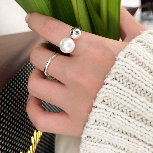 C3廠 韓國韓版時髦珍珠S925純銀戒指批發 折扣@洽客服 25.03.W2「jz028」