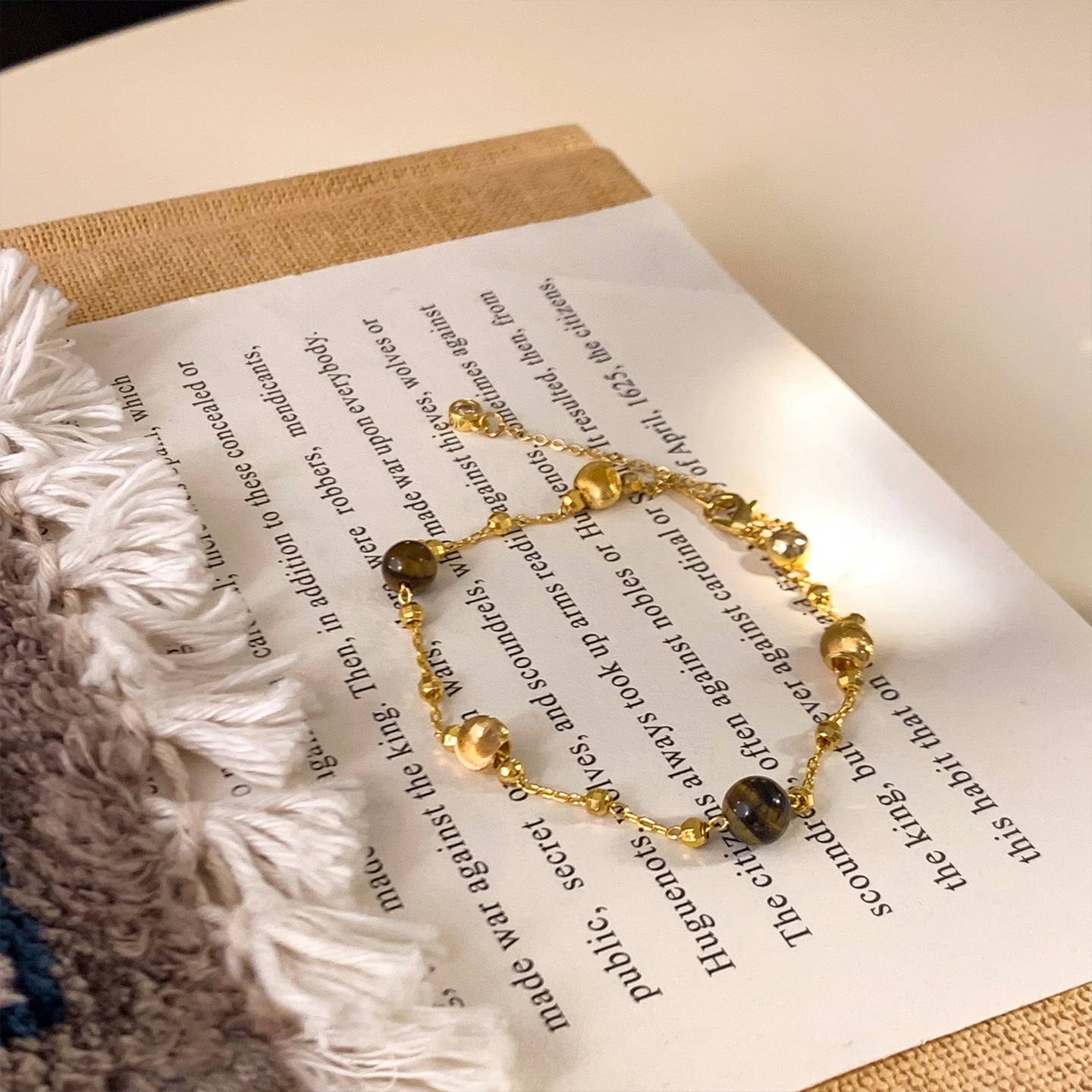 A2廠 韓國韓版虎眼石串珠電鍍18K真金手鍊 批發 折扣@洽客服 25.11.W2「WB1800」