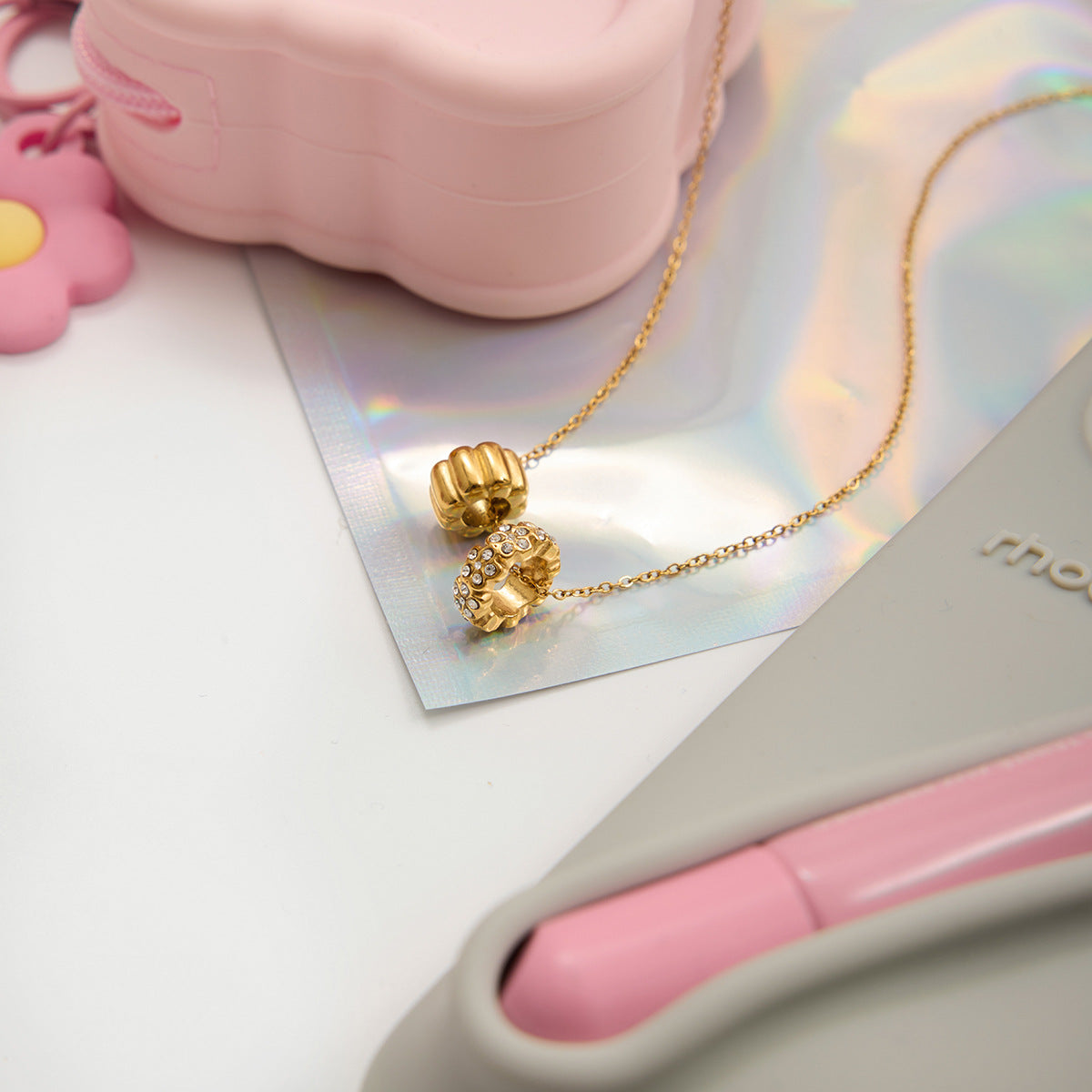 B廠 歐美款 SOPHIA  鈦鋼鍍18K金項鍊 批發 折扣@洽客服 25.10.W5「JDN0307023」