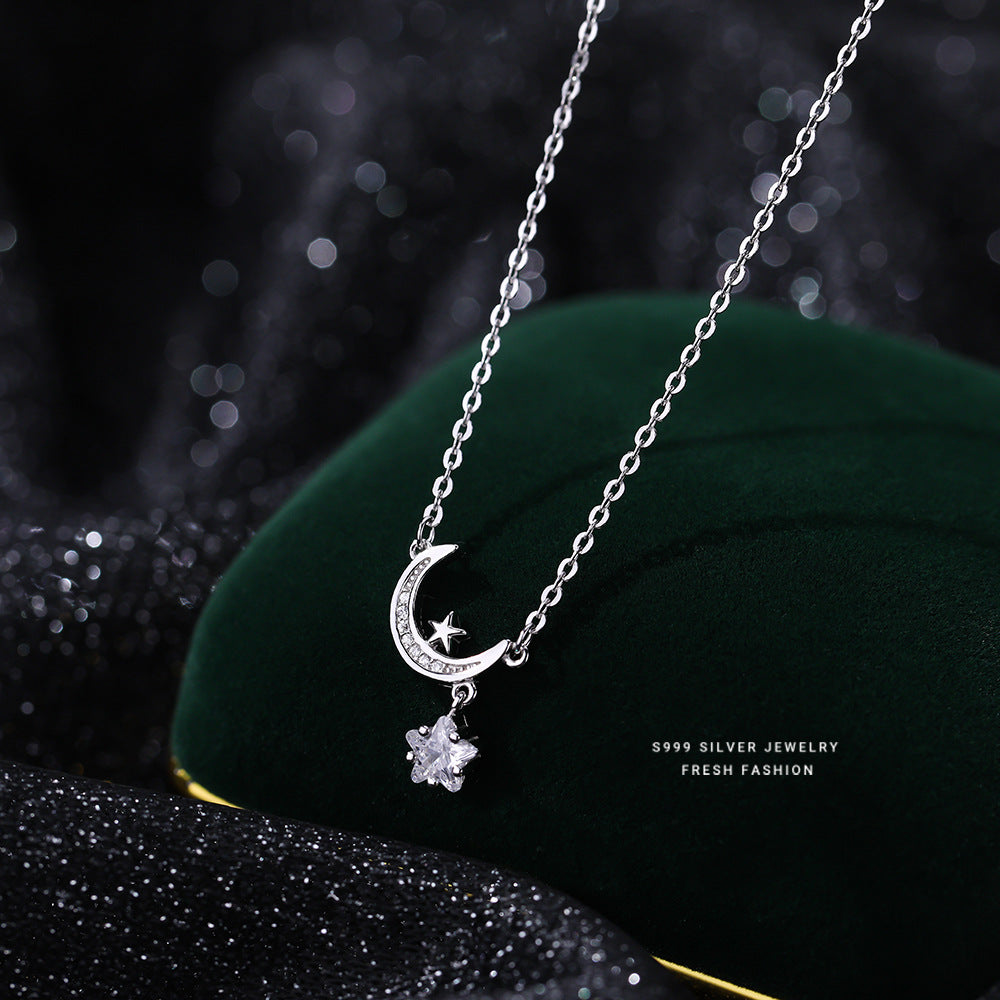 C廠 韓國韓版星月S999純銀項鍊 批發 折扣@洽客服 25.10.W3「A2948」