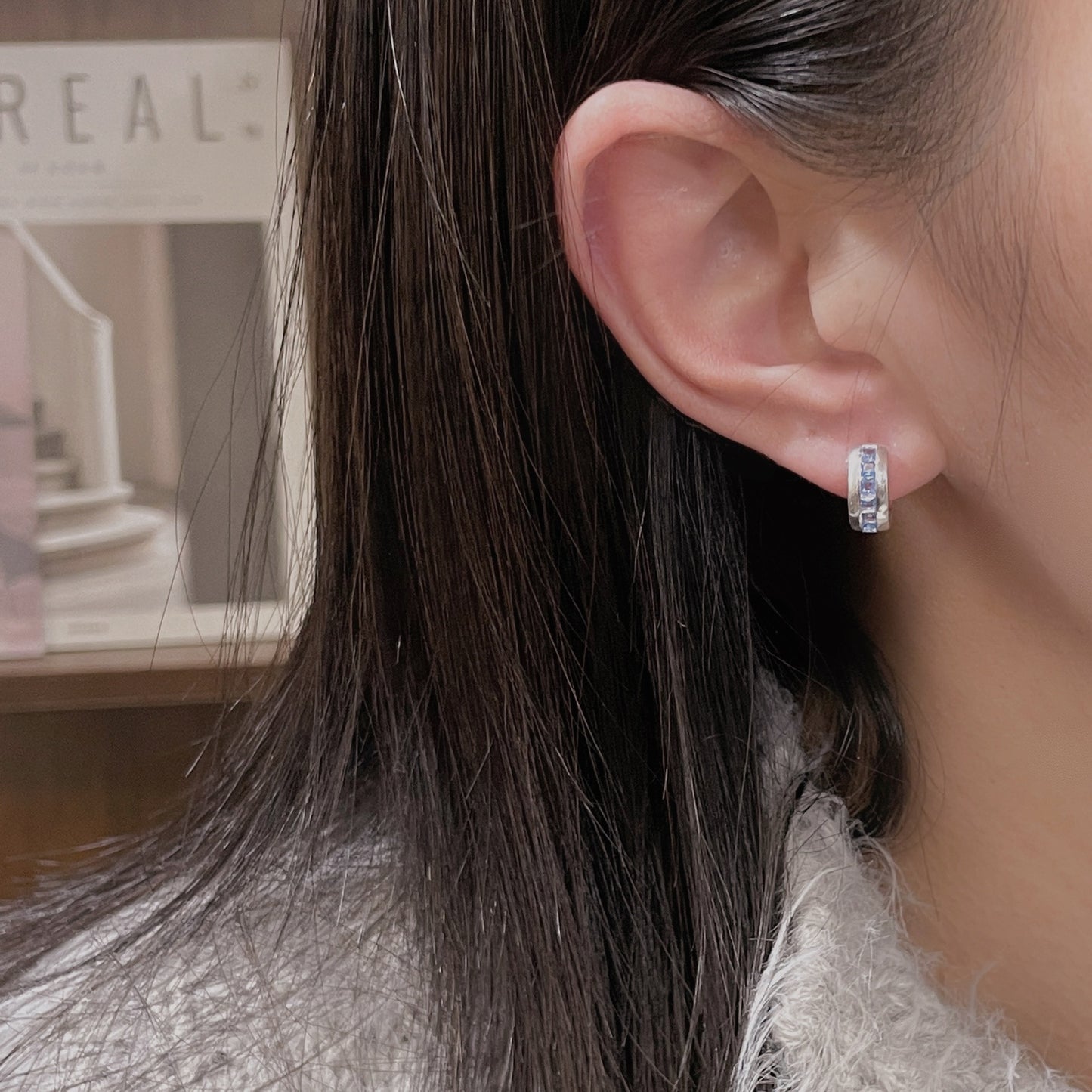 C2廠 925純銀 鑲嵌方形鋯石耳環 批發 折扣@洽客服 26.01.W2「XSE2252」