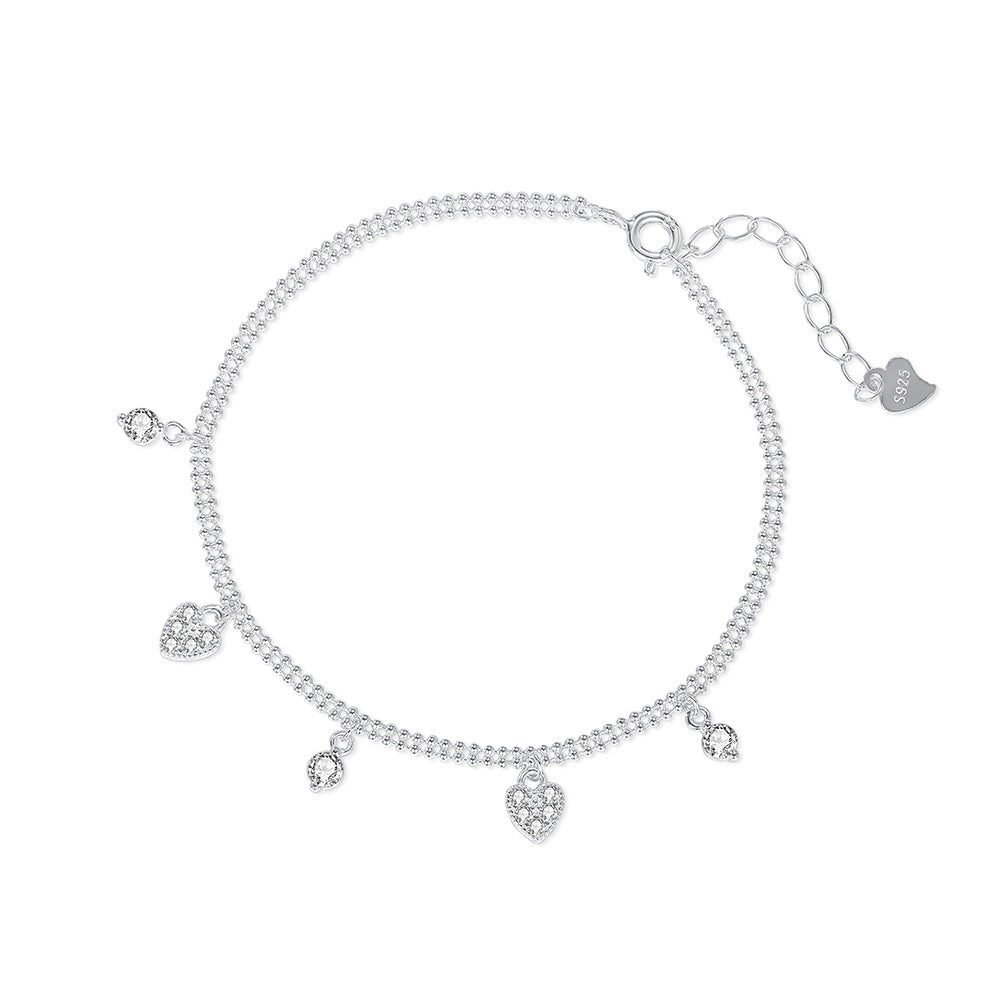 C廠 韓國韓版蕾絲水滴愛心S925純銀手鍊 批發 折扣@洽客服 25.10.W5「L1149」