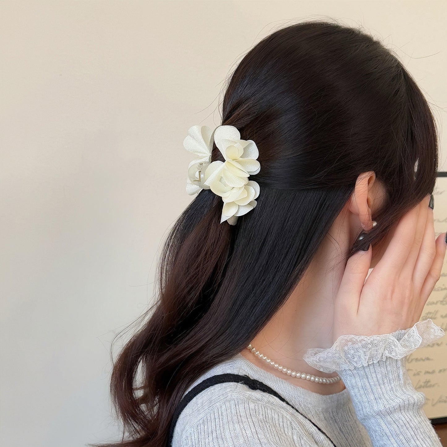 D廠 溫柔氛圍感花朵抓夾髮飾批發 26.04.W3「FJ-0852」