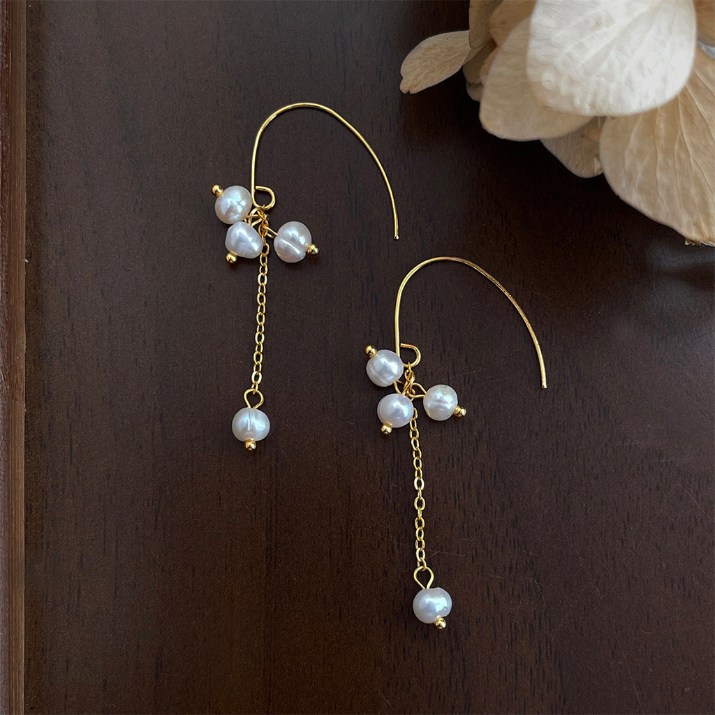 A廠 銅｜日韓款輕奢風流蘇淡水珍珠銀針耳環 批發 折扣@洽客服 26.02.W3「6499」