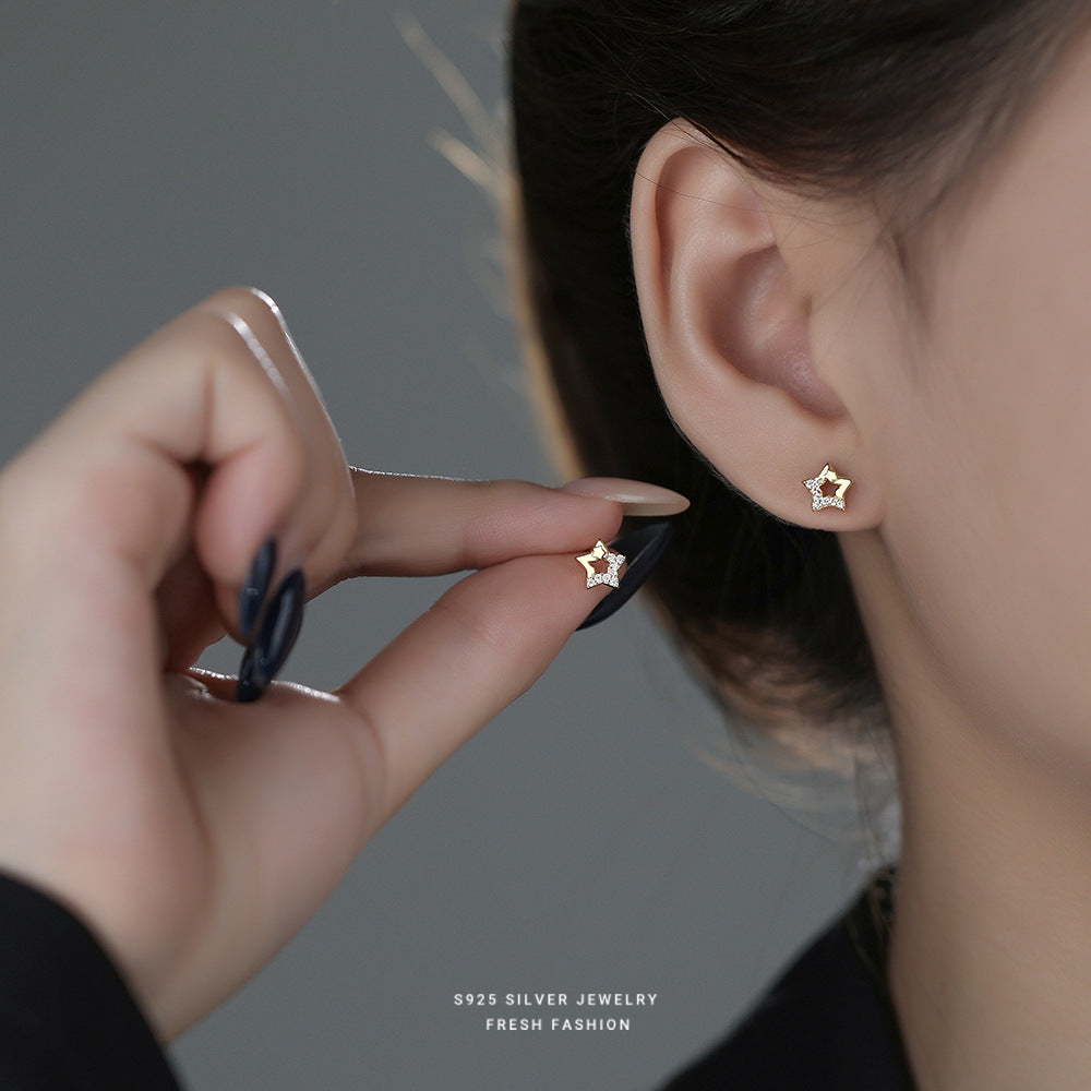 C廠 韓國韓版金閃閃星星S925純銀耳環 批發 折扣@洽客服 25.11.W3「E4331」