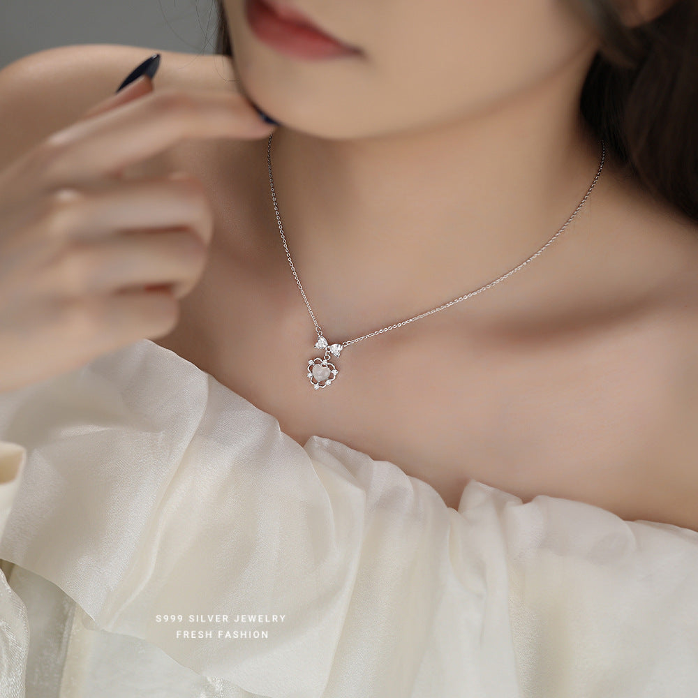 C廠 韓國韓版蝴蝶結愛心S999純銀項鍊 批發 折扣@洽客服 25.11.W1「A4536」