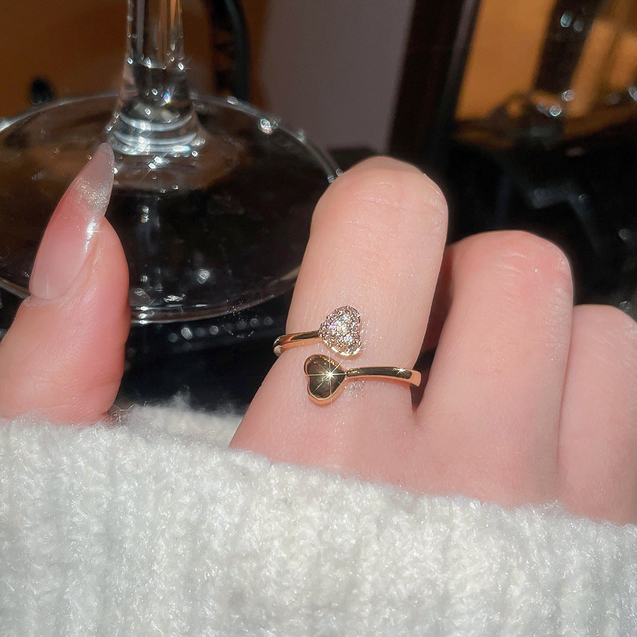 A2廠 韓國韓版鋯石愛心銅鍍18k真金開口戒指 批發 折扣@洽客服 26.02.W3「HR2933」