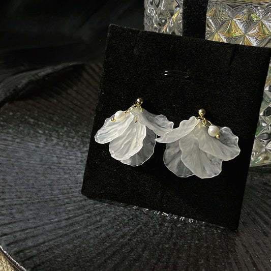 A廠 日韓款 甜美花瓣流蘇銀針耳環 批發 折扣@洽客服 25.11.W2「C-670」